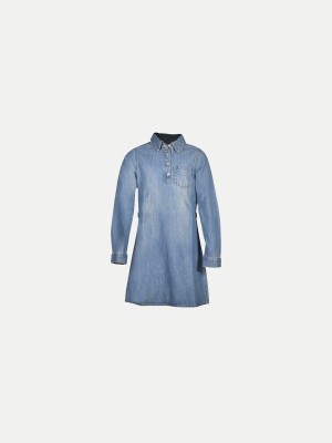 radprix Girls Midi/Knee Length Casual Dress(Blue, Full Sleeve)