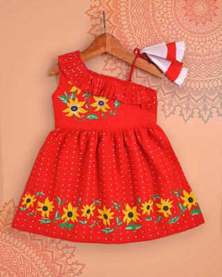 ABIS DRESSES Girls Midi/Knee Length Casual Dress(Multicolor, Sleeveless)