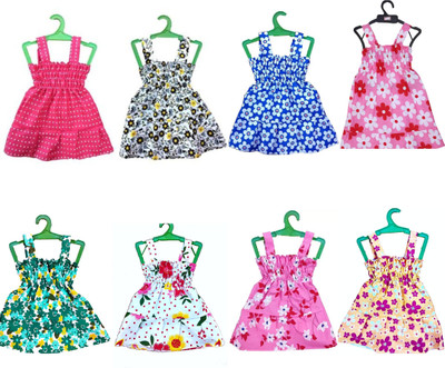 Liance Indi Baby Girls Midi/Knee Length Casual Dress(Multicolor, Sleeveless)