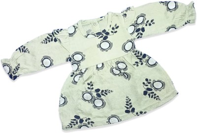 Little Kids Baby Girls Midi/Knee Length Casual Dress(Green, Full Sleeve)