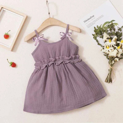 STYLED CREATION Baby Girls Midi/Knee Length Casual Dress(Purple, Sleeveless)