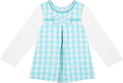 SHOPPERTREE Baby Girls Midi/Knee Length Casual Dress(Light Blue, Full Sleeve)