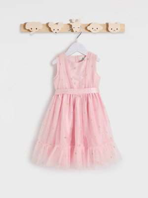 JUNIORS by Babyshop Girls Midi/Knee Length Casual Dress(Pink, Sleeveless)