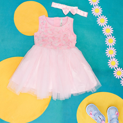 Pantaloons Baby Baby Girls Mini/Short Casual Dress(Pink, Sleeveless)