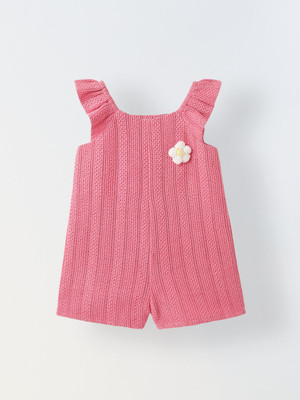 Spunkies Baby Girls Mini/Short Casual Dress(Pink, Sleeveless)