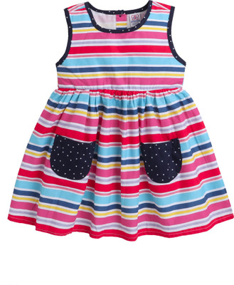Mama & Bebe Indi Girls Midi/Knee Length Casual Dress(Multicolor, Sleeveless)