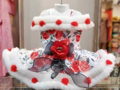 Lefasgarments Baby Girls Below Knee Casual Dress(Red, White, Sleeveless)