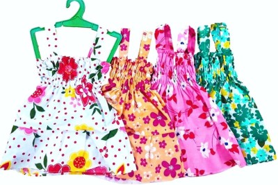 Flaari Fashion Indi Baby Girls Midi/Knee Length Casual Dress(Multicolor, Sleeveless)