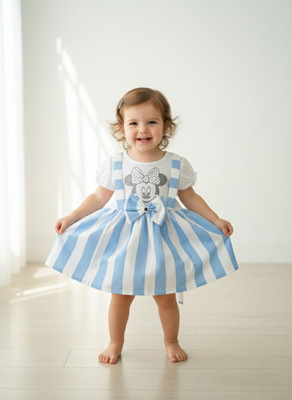 PARMIKSTYLE Indi Baby Girls Above Knee Casual Dress(White, Half Sleeve)