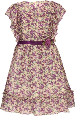 Cutecumber Girls Midi/Knee Length Casual Dress(Multicolor, Sleeveless)