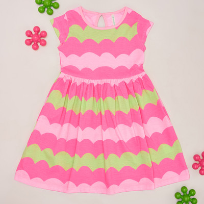 Pantaloons Junior Girls Mini/Short Casual Dress(Pink, Cap Sleeve)