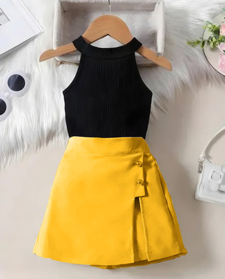 Simran Latest Fashion Girls Party(Festive) Shirt Top(Mustard)