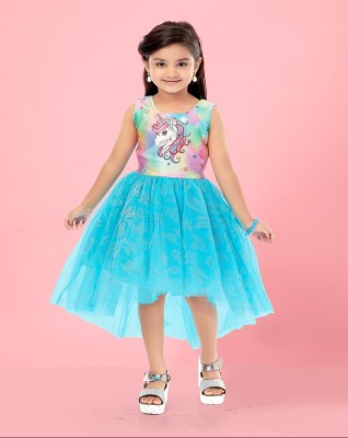 Billion Indi Girls Maxi/Full Length Party Dress(Blue, Sleeveless)
