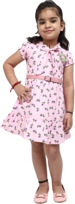 V-MART Indi Girls Midi/Knee Length Casual Dress(Purple, Sleeveless)