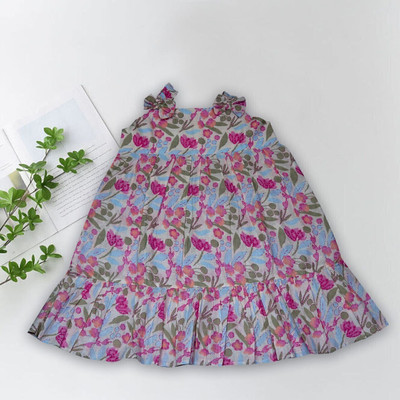 VAVA Creation Indi Baby Girls Midi/Knee Length Casual Dress(Pink, Sleeveless)