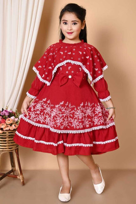 NiceNisaFashion Indi Girls Below Knee Festive/Wedding Dress(Blue, 3/4 Sleeve)