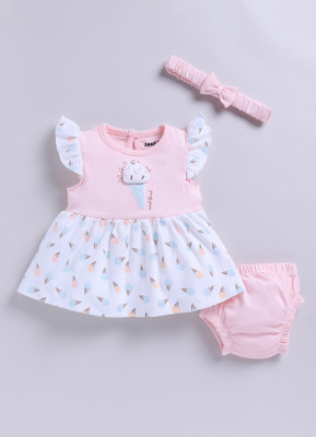 Smart Baby Baby Girls Midi/Knee Length Casual Dress(Pink, Sleeveless)