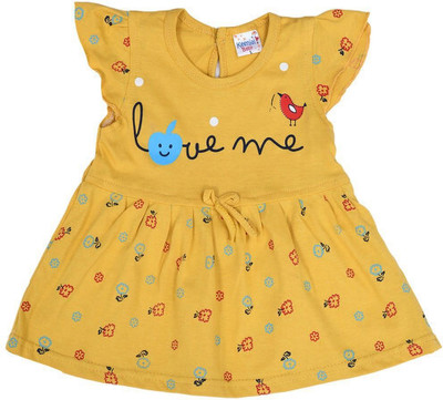 Swagata Trends Baby Girls Midi/Knee Length Casual Dress(Silver, Cap Sleeve)