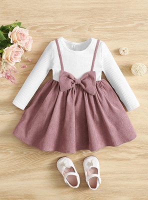 Style Connect Collection Girls Midi/Knee Length Party Dress(Pink, 3/4 Sleeve)