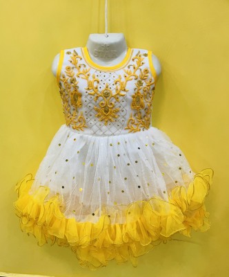 New Ekta Dresses Baby Girls Midi/Knee Length Party Dress(Pink, Sleeveless)