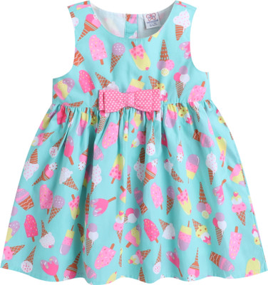 Mama & Bebe Baby Girls Midi/Knee Length Casual Dress(Light Green, Sleeveless)