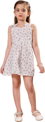 VAVA Creation Baby Girls Midi/Knee Length Party Dress(White, Sleeveless)