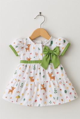 chaz kids Indi Girls Midi/Knee Length Festive/Wedding Dress(Multicolor, Fashion Sleeve)