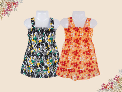 superior lifestyl Baby Girls Midi/Knee Length Casual Dress(Multicolor, Sleeveless)