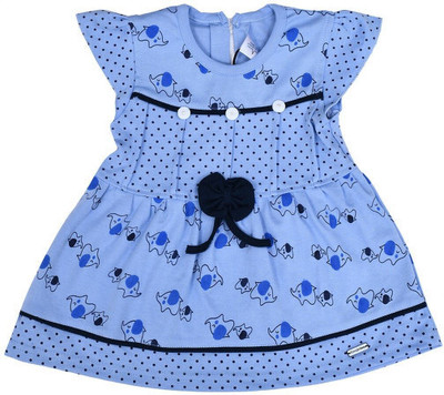 Swagata Trends Baby Girls Midi/Knee Length Casual Dress(Silver, Cap Sleeve)