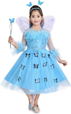 New R Famous Girls Maxi/Full Length Party Dress(Blue, 3/4 Sleeve)