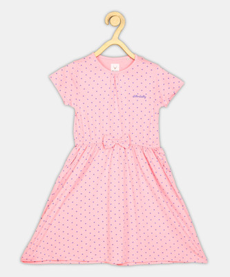 Allen Solly Girls Midi/Knee Length Casual Dress(Light Blue, Half Sleeve)