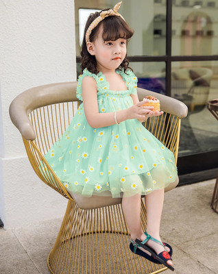 SiddatKidDaisy Girls Above Knee Party Dress(Multicolor, Sleeveless)