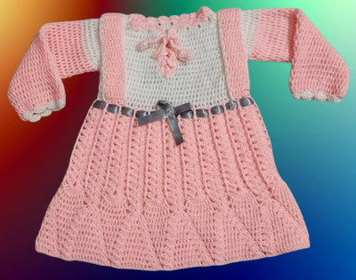 Sfw Indi Baby Girls Below Knee Festive/Wedding Dress(Pink, Full Sleeve)