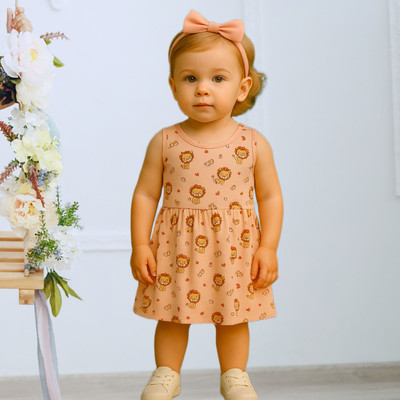FASHION GRAB Kids Nightwear Girls Printed Cotton(Orange Pack of 1)