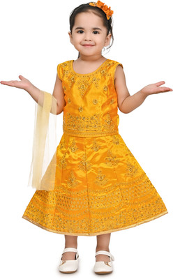 RASIDA COLLECTION Baby Girls Party(Festive) Skirt Top(YELLOW)