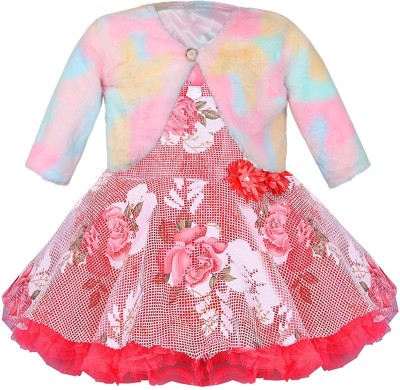 Wishkaro Baby Girls Midi/Knee Length Casual Dress(Multicolor, Sleeveless)