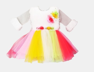 Lookout Fashion Baby Girls Midi/Knee Length Festive/Wedding Dress(Multicolor, Full Sleeve)