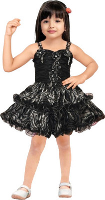 Shyamcollections Baby Girls Midi/Knee Length Party Dress(Multicolor, Cap Sleeve)