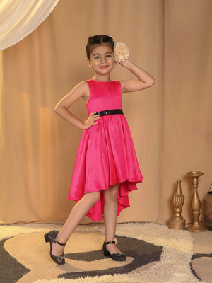 Toy Balloon Kids Girls Midi/Knee Length Party Dress(Pink, Sleeveless)