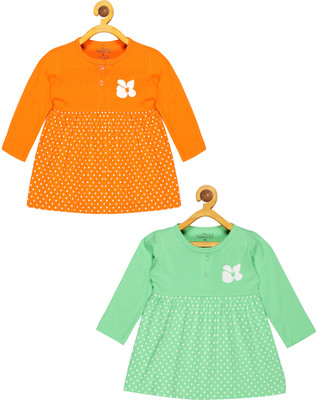 babeezworld Girls Midi/Knee Length Casual Dress(Multicolor, Full Sleeve)