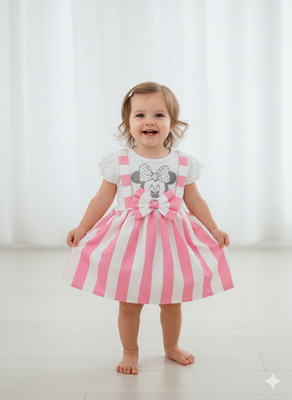 PARMIKSTYLE Indi Baby Girls Above Knee Casual Dress(White, Half Sleeve)