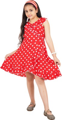 Being Naughty Girls Midi/Knee Length Casual Dress(Red, Sleeveless)