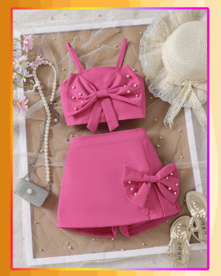 QUITIE Girls Party(Festive) Top Skirt(Pink)
