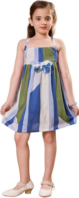 VAVA Creation Girls Midi/Knee Length Party Dress(Multicolor, Short Sleeve)