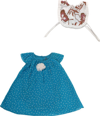 CREATIVE KID'S Baby Girls Midi/Knee Length Casual Dress(Light Green, Cap Sleeve)