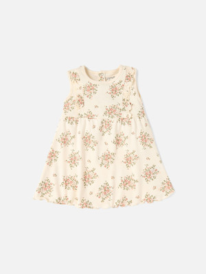 JUNIORS by Babyshop Baby Girls Midi/Knee Length Casual Dress(Beige, Sleeveless)