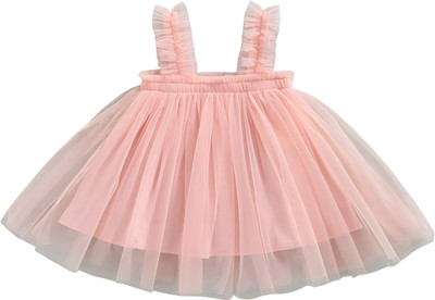 SiddatKidDaisy Indi Baby Girls Above Knee Party Dress(Pink, Sleeveless)