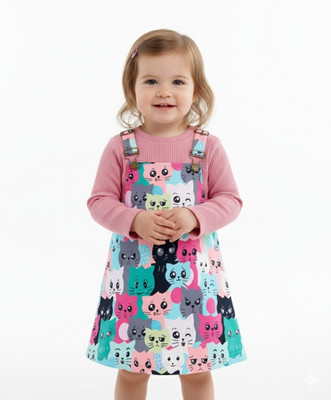 Ayesha Fashion Baby Girls Calf Length Casual Dress(Multicolor, Full Sleeve)