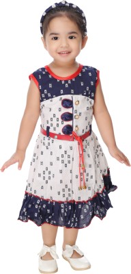 Smuktar garments Baby Girls Calf Length Casual Dress(Red, Sleeveless)