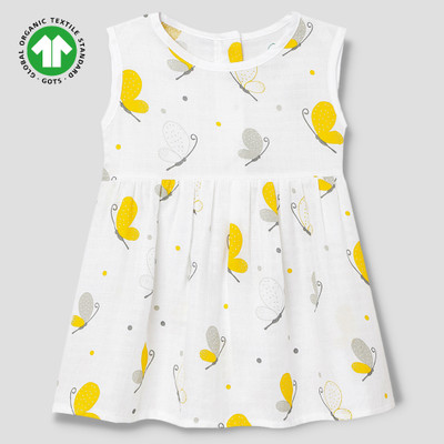 The Boo Boo Club Girls Midi/Knee Length Casual Dress(White, Sleeveless)